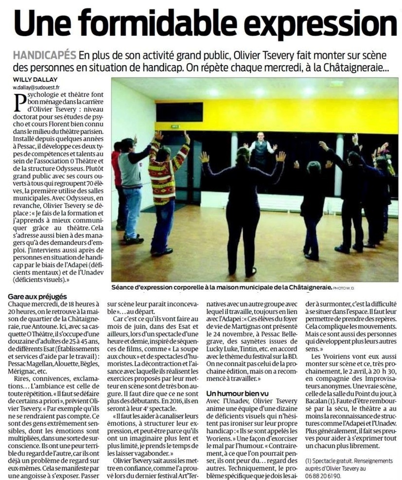 Sud Ouest - Une formidable expression - 19 janvier 2016